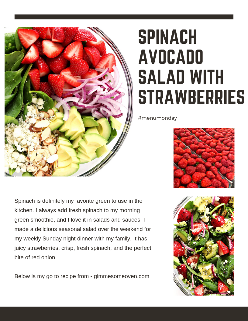 Spinach Avocado Salad With Strawberries Ccfm