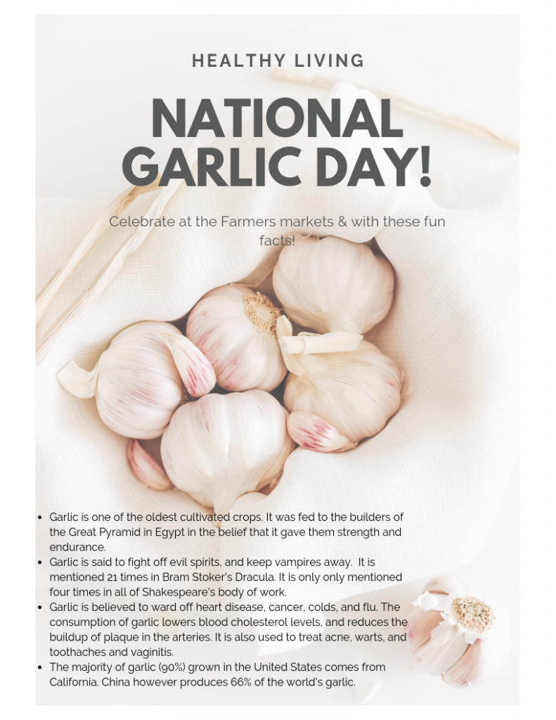 National Garlic Day! CCFM Blog