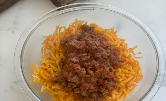 Butternut Squash Noodles with Meat Sauce